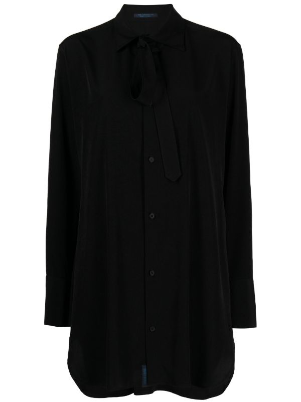 YOHJI YAMAMOTO REGULATION WOMEN R-W CUFFS STYLE BLACK SHIRT