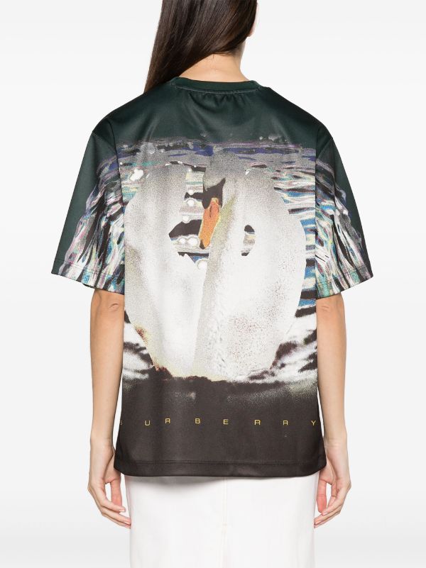 BURBERRY Men Graphic Print Swan T-Shirt