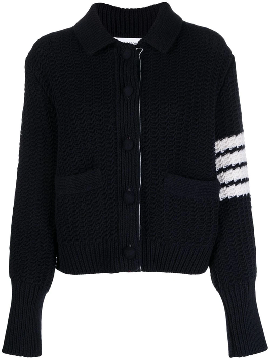 THOM BROWNE Women Chunky Knit Polo Cardigan