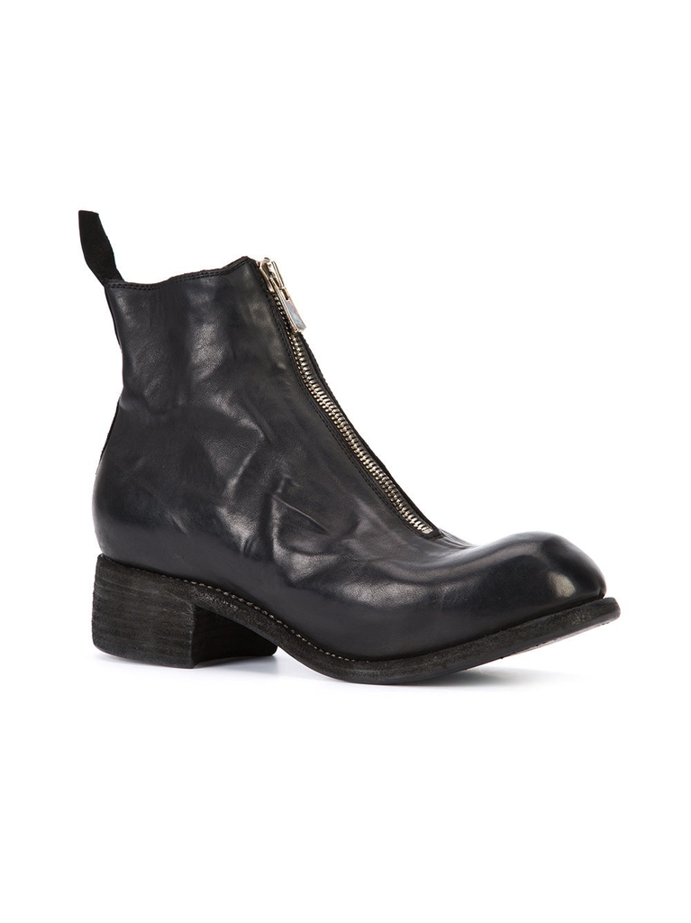 GUIDI Women PL1 Soft Horse Leather Front Zip Boots BLKT