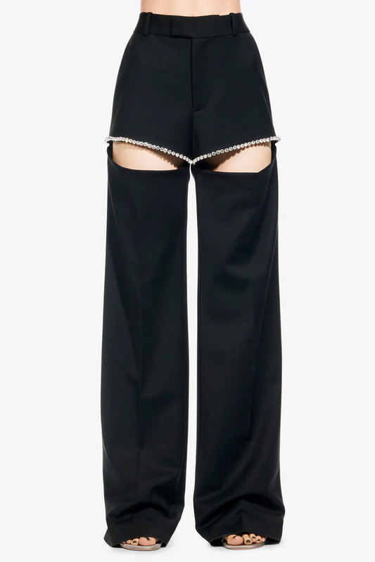 AREA Women Crystal Slit Trouser