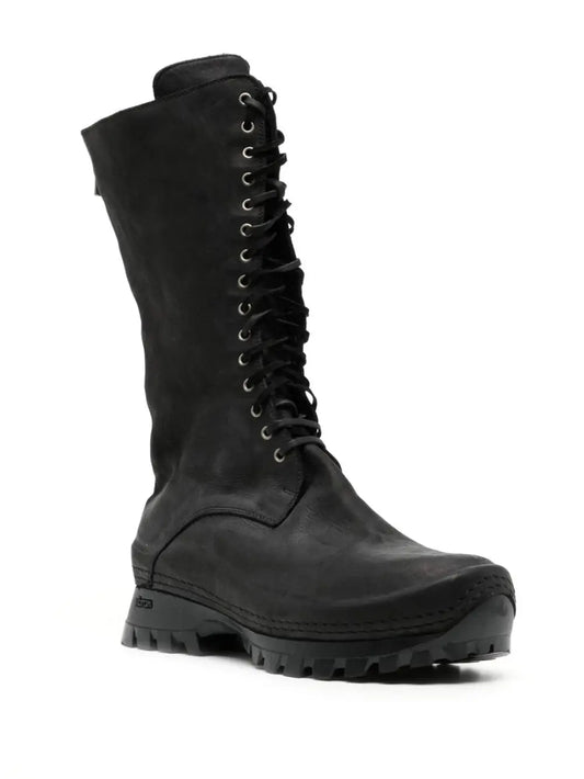 YOHJI YAMAMOTO POUR HOMME X GUIDI Men Front VS Lace-Up Zip Boots