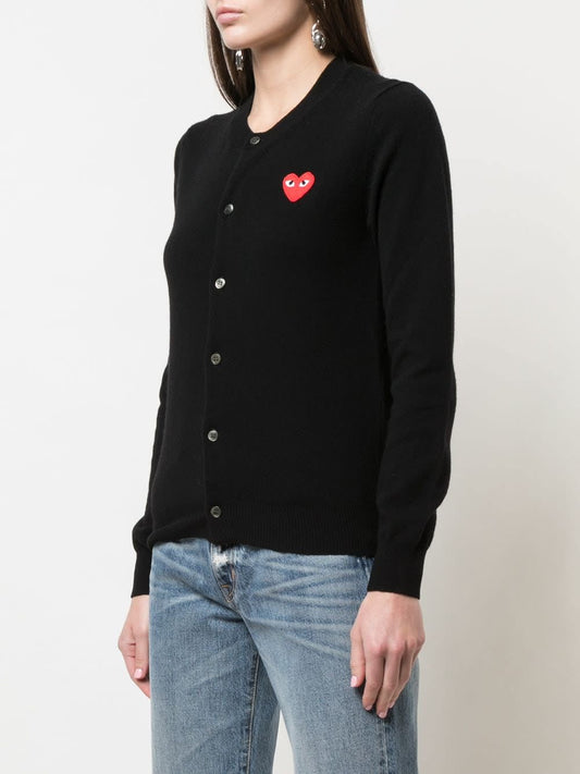 COMME DES GARCONS PLAY Women Red Heart Cardigan