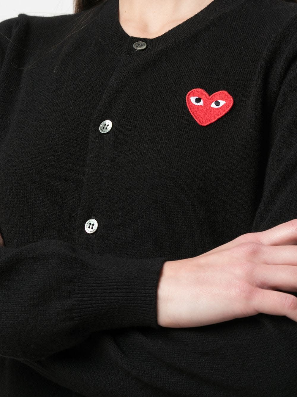 COMME DES GARCONS PLAY Women Red Heart Cardigan