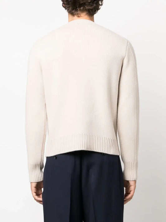 LANVIN Men Fitted Crewneck in Mix Cashmere